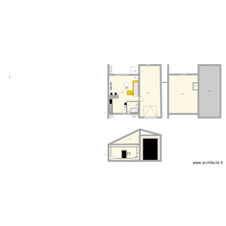 Projet garage camping car. Plan de 12 pièces et 181 m2