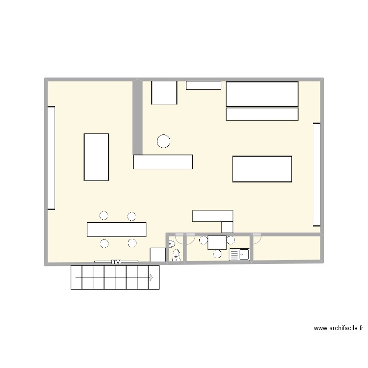 institut . Plan de 4 pièces et 23 m2