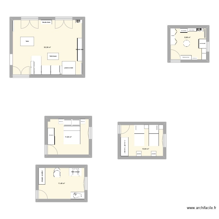 maison. Plan de 5 pièces et 73 m2