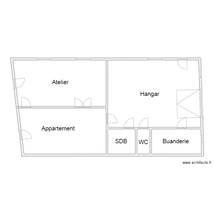 Philippart jumet. Plan de 5 pièces et 123 m2