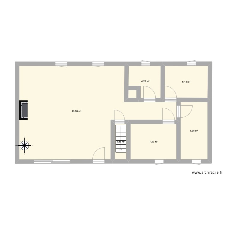 maison Saint-Malo. Plan de 6 pièces et 72 m2