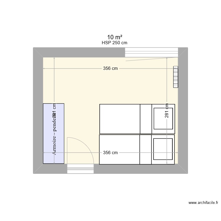 Cléo. Plan de 1 pièce et 10 m2