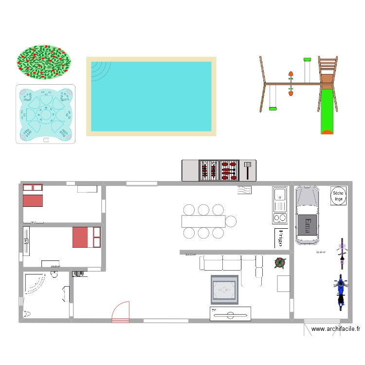 maison plan. Plan de 3 pièces et 171 m2