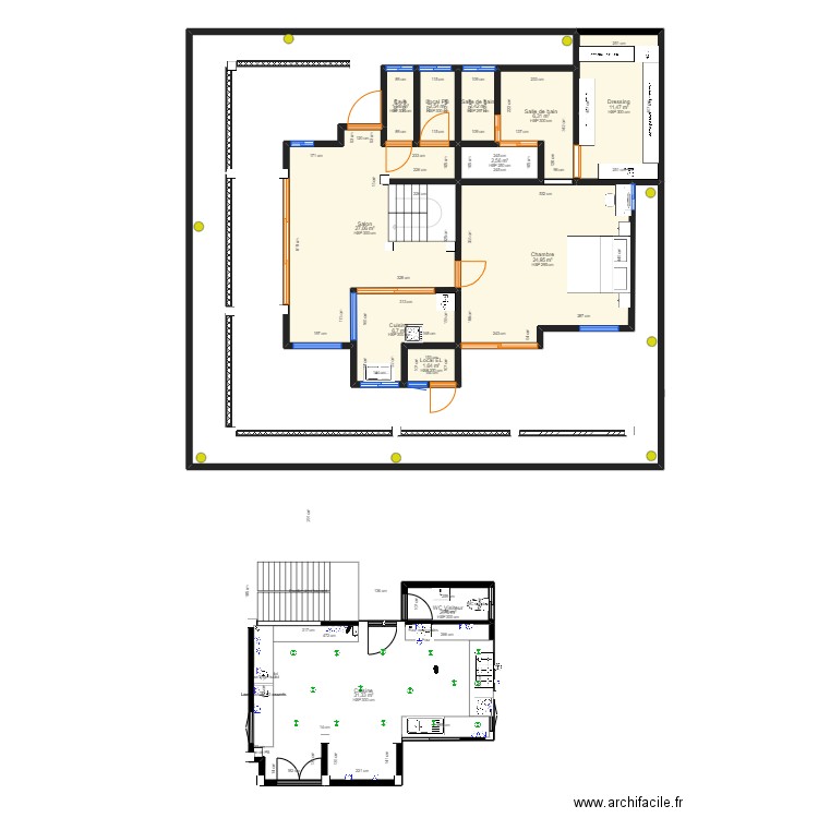 SUITE. Plan de 12 pièces et 122 m2