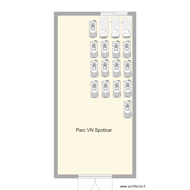 Parc VN Spoticar. Plan de 1 pièce et 64 m2