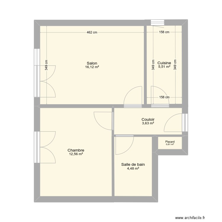 Appart nogent. Plan de 6 pièces et 43 m2