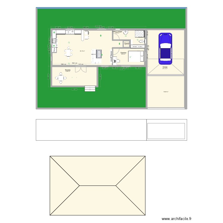 Villa en conteneur 40 pieds. Plan de 7 pièces et 109 m2