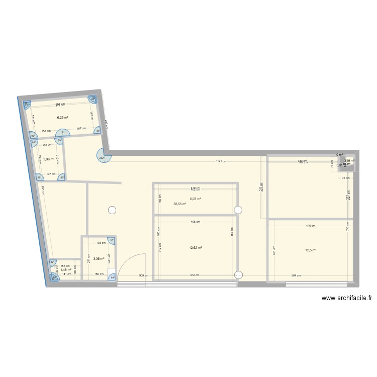 plan cab . Plan de 11 pièces et 128 m2