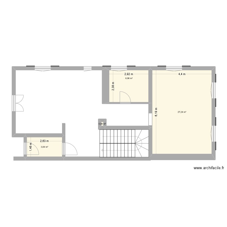 rez. Plan de 4 pièces et 38 m2