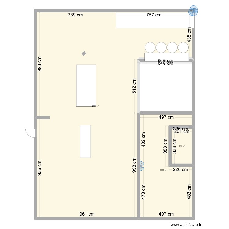 Plan Distillerie. Plan de 3 pièces et 256 m2