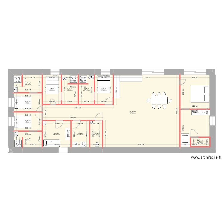 montcel. Plan de 6 pièces et 161 m2