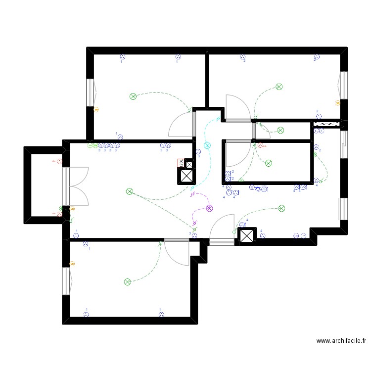 aloccio. Plan de 10 pièces et 77 m2