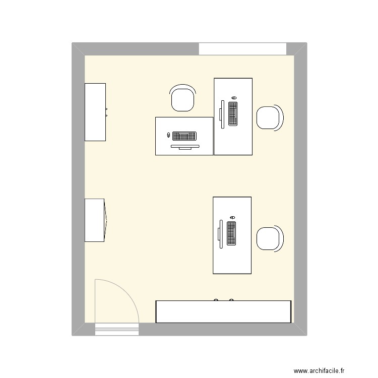 Bureau C106. Plan de 1 pièce et 24 m2