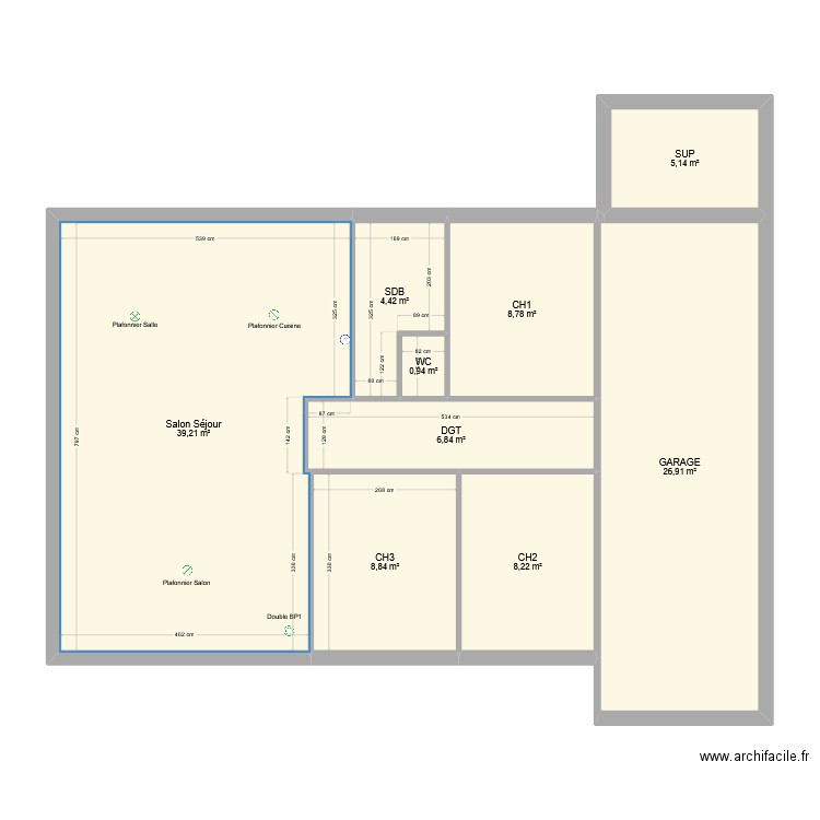 MaisonFM2. Plan de 9 pièces et 109 m2