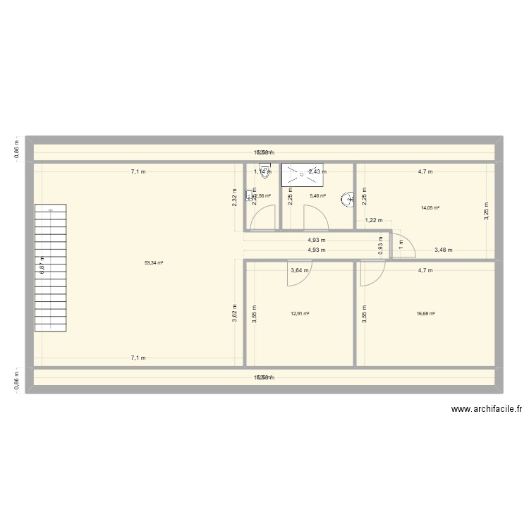 bressolles etage. Plan de 8 pièces et 123 m2