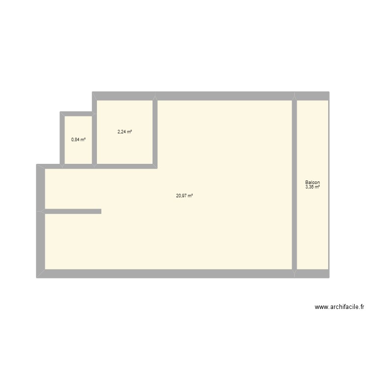 Men2. Plan de 4 pièces et 27 m2