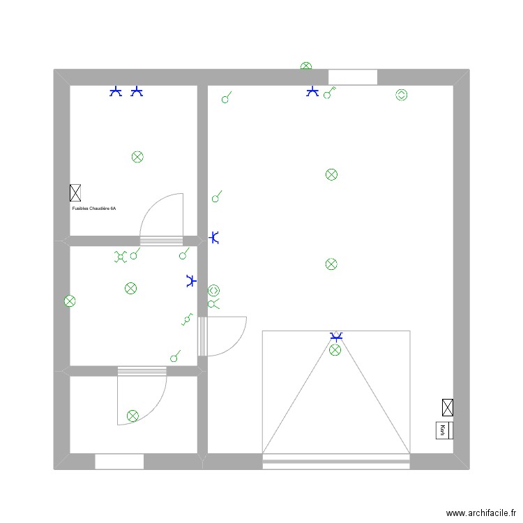 CAVE-agatha. Plan de 3 pièces et 36 m2