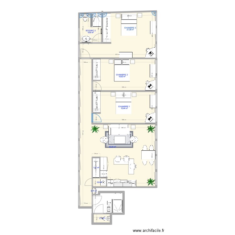 Imhaus V7. Plan de 9 pièces et 104 m2