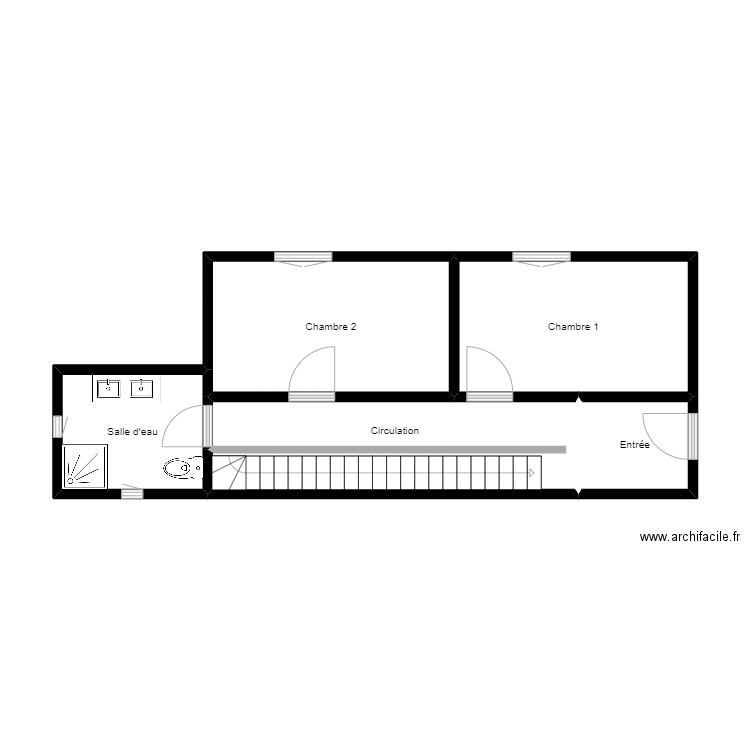 Sémaphore R+1. Plan de 5 pièces et 36 m2