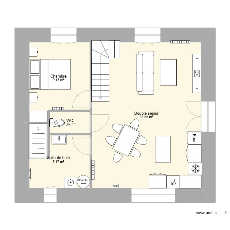 Projet Loc. Plan de 11 pièces et 103 m2