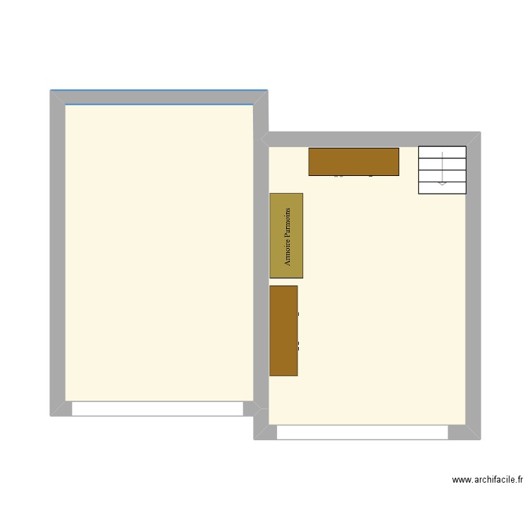 Grand garage et petit garage Version 1. Plan de 2 pièces et 34 m2