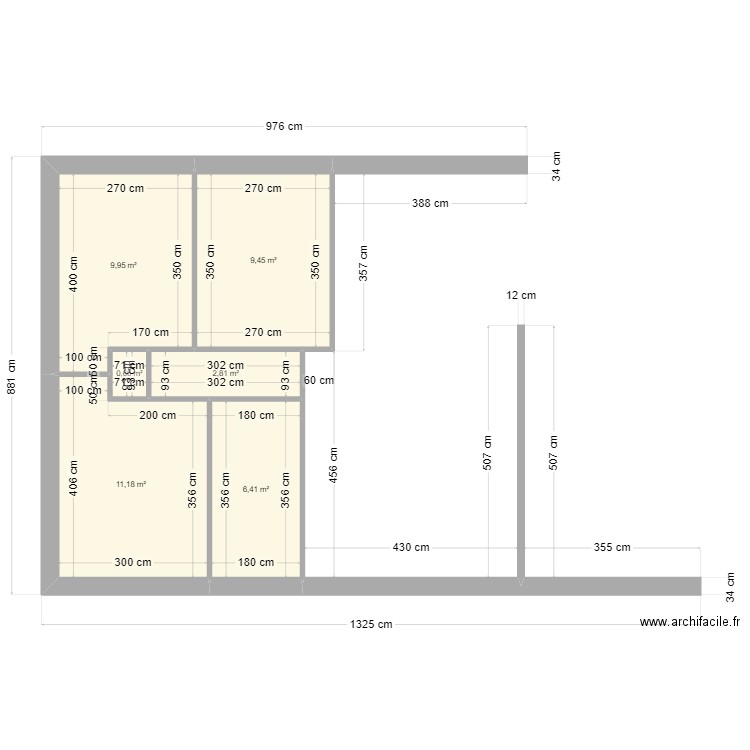 Maison 2. Plan de 6 pièces et 40 m2