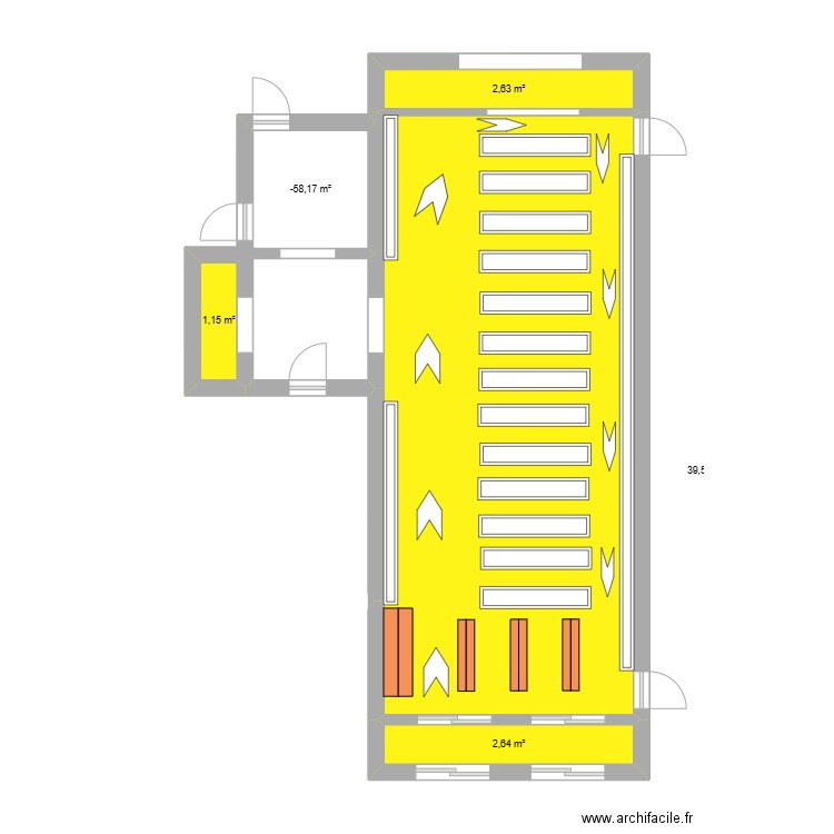 PLAN BRICO DEPOT. Plan de 5 pièces et 50 m2