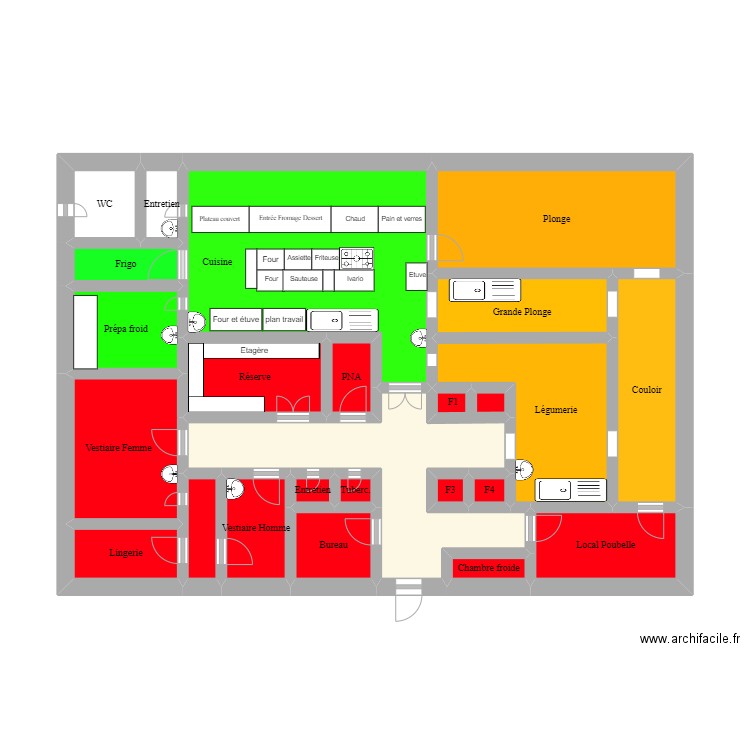 Collège_déchets. Plan de 24 pièces et 49 m2