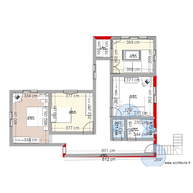 JAMESAK. Plan de 7 pièces et 63 m2