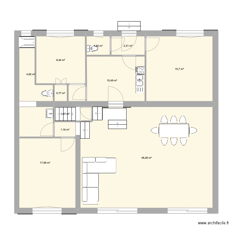 état futur Montry. Plan de 11 pièces et 113 m2