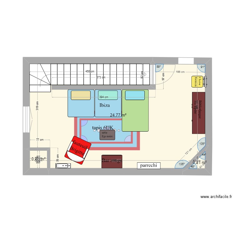 Maison L'isle. Plan de 15 pièces et 75 m2