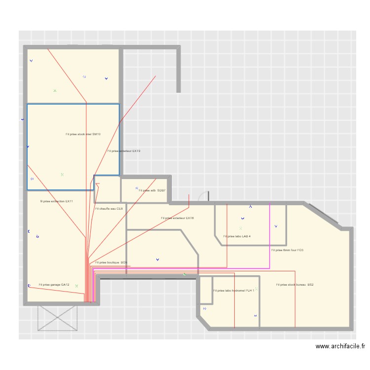 plan miellerie elec 2. Plan de 9 pièces et 253 m2