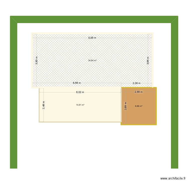 plan empl mobil. Plan de 3 pièces et 57 m2