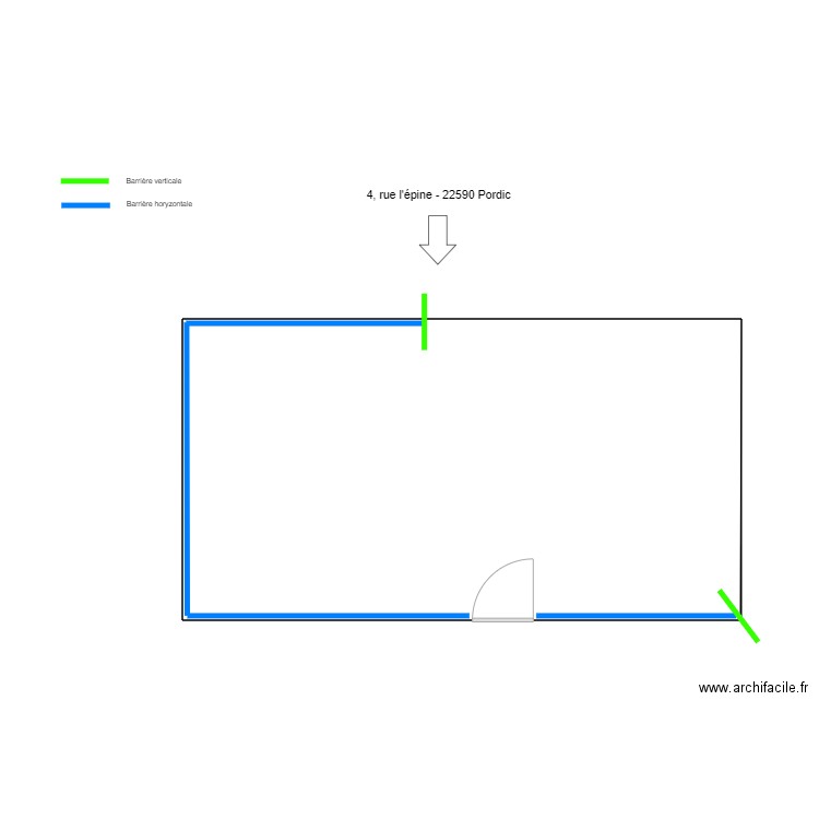 VAILLANT - PORDIC - Assèchement. Plan de 1 pièce et 45 m2