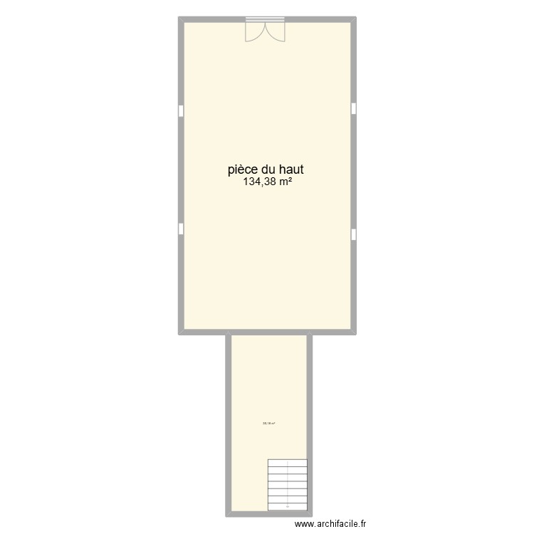 etage . Plan de 2 pièces et 170 m2