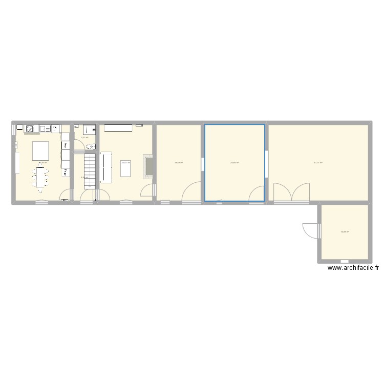 Projet maison. Plan de 8 pièces et 152 m2