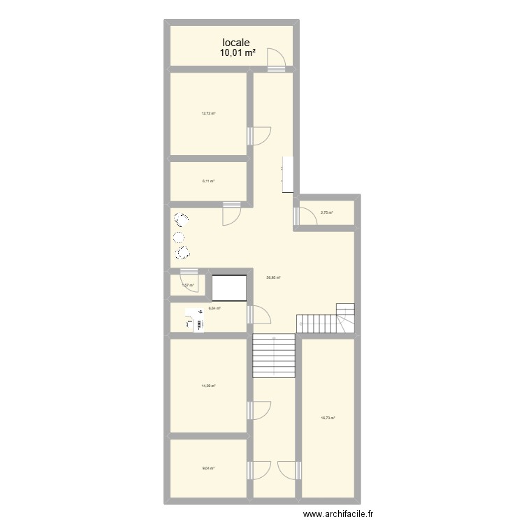 partie insitut . Plan de 10 pièces et 137 m2