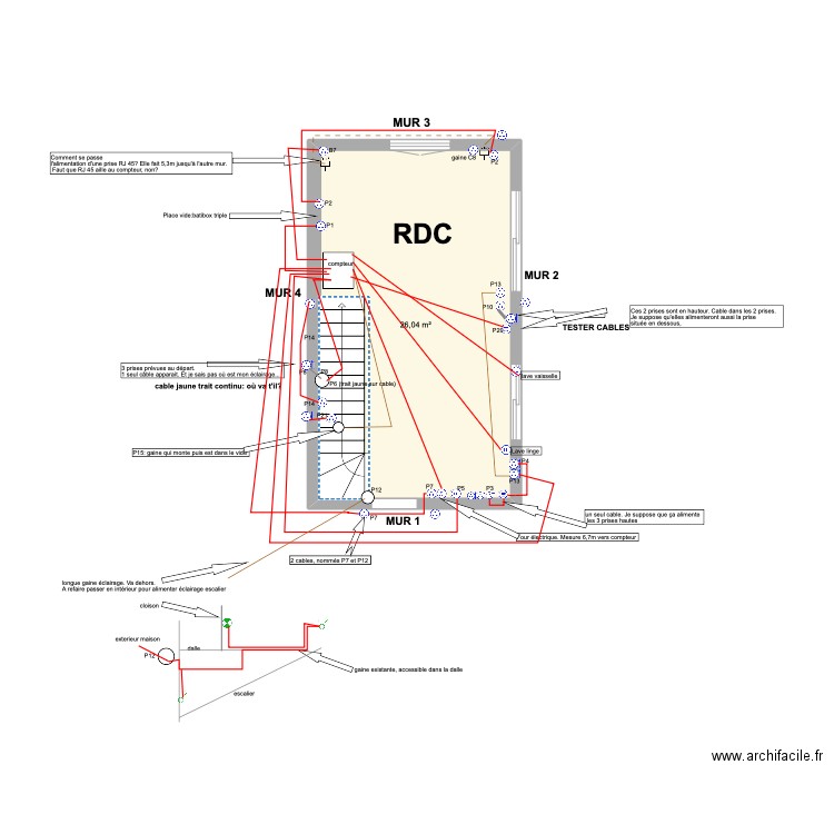 7 mars schéma prises RDC copie sécurisée. Plan de 1 pièce et 26 m2