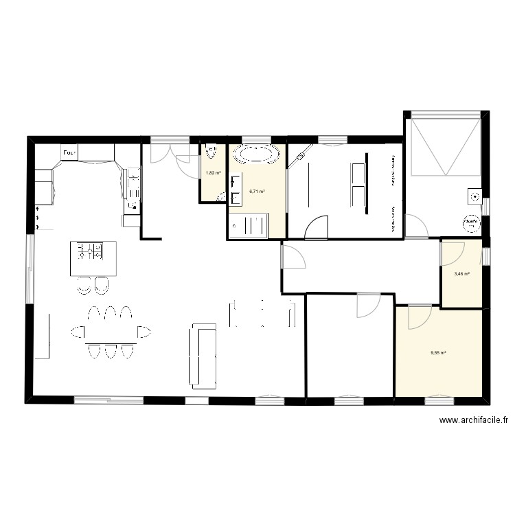 Plan st pey. Plan de 4 pièces et 22 m2