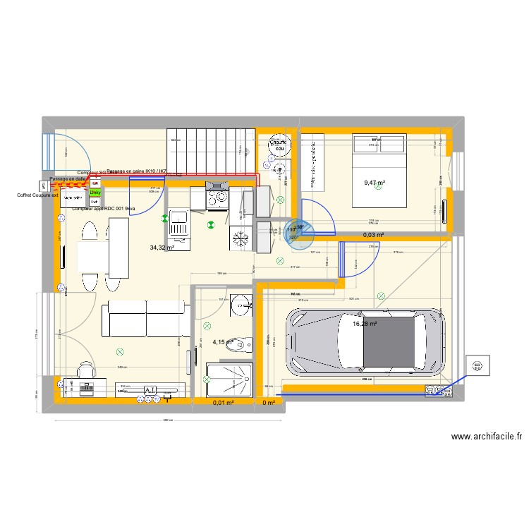 SJDV3 RDC v6. Plan de 7 pièces et 64 m2