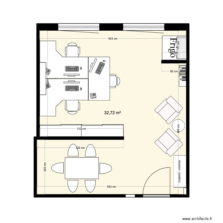 AUDOUIN REALISATIONS 2. Plan de 1 pièce et 33 m2