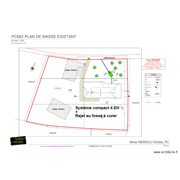 HERNOU. Plan de 0 pièce et 0 m2