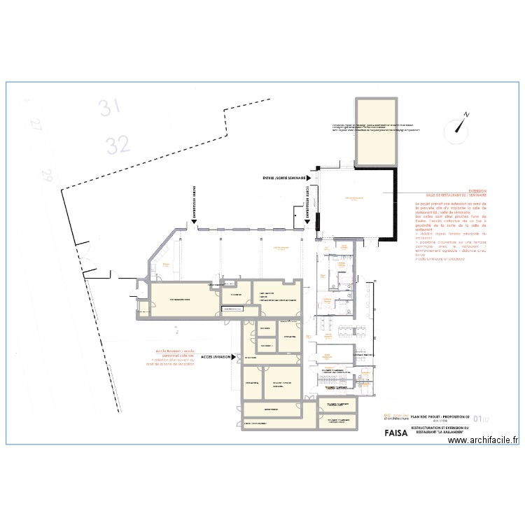 BALL. Plan de 16 pièces et 400 m2