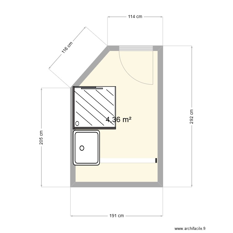 SDD - canevas. Plan de 1 pièce et 4 m2