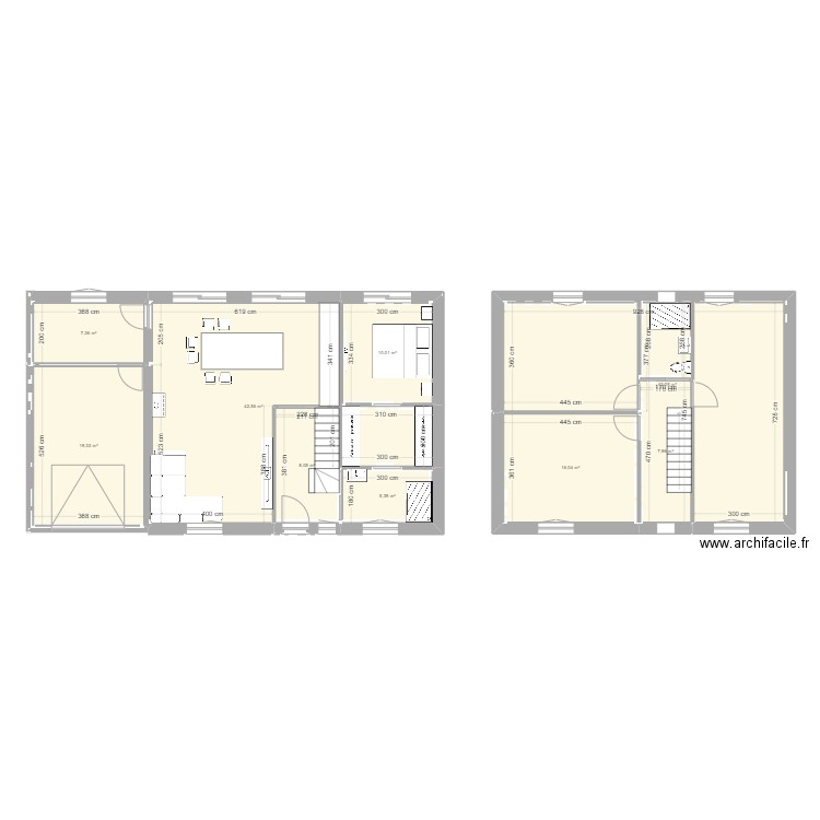 Essai 1. Plan de 9 pièces et 159 m2