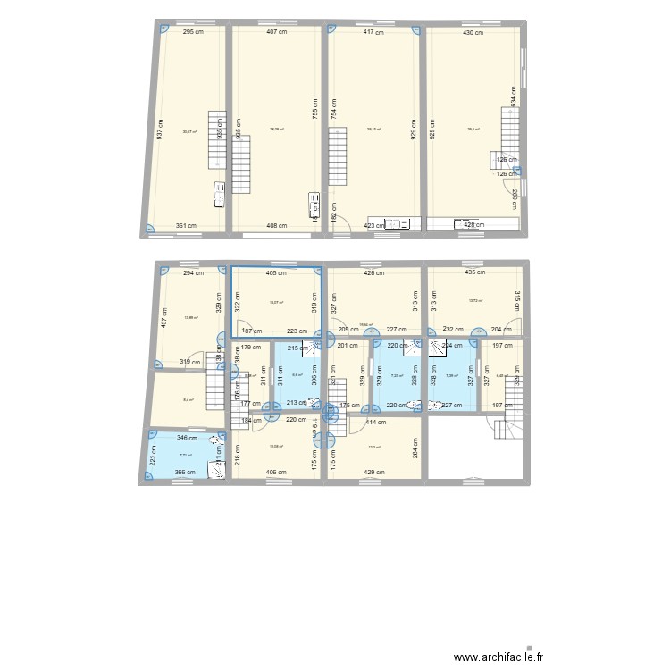 noidans  rez de chaussé. Plan de 17 pièces et 282 m2