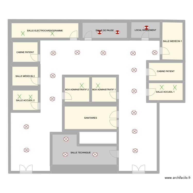 SST 2. Plan de 14 pièces et 121 m2