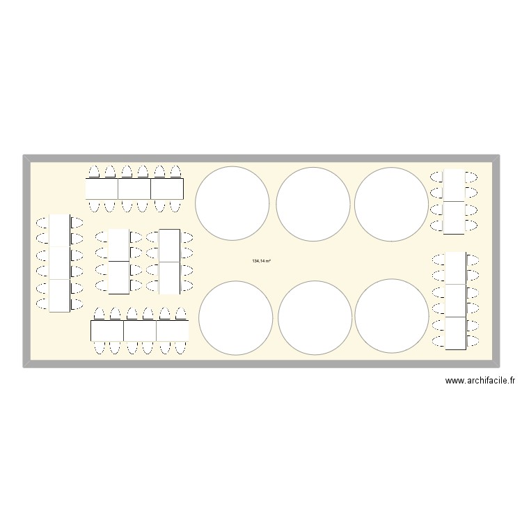 weddinng. Plan de 1 pièce et 134 m2