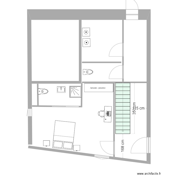 rdc buanderie. Plan de 1 pièce et 4 m2