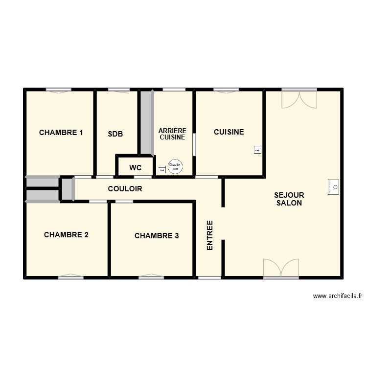 COUSSAIS. Plan de 11 pièces et 90 m2